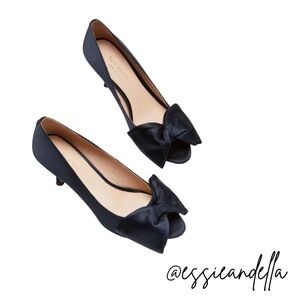 Kate Spade Black Satin Crawford Blazer Blue Heels